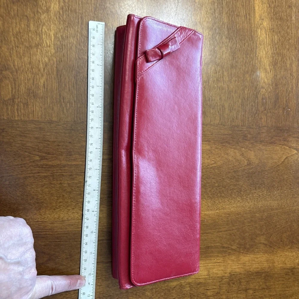 Vintage Red Leather Clutch Purse‎